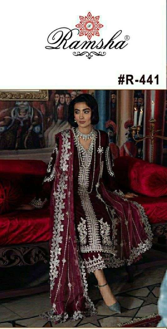 RAMSHA R-441 HIT DESIGN BY RAMSHA DESIGNER GEORGETTE PAKISTANI DRESS