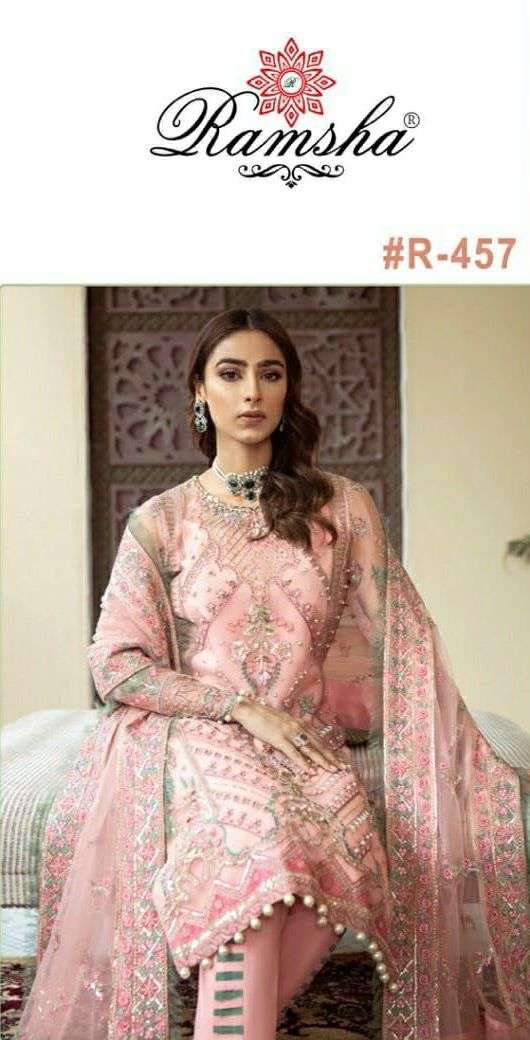 RAMSHA R-457 HIT DESIGN BY RAMSHA DESIGNER GEORGETTE PAKISTANI DRESSES