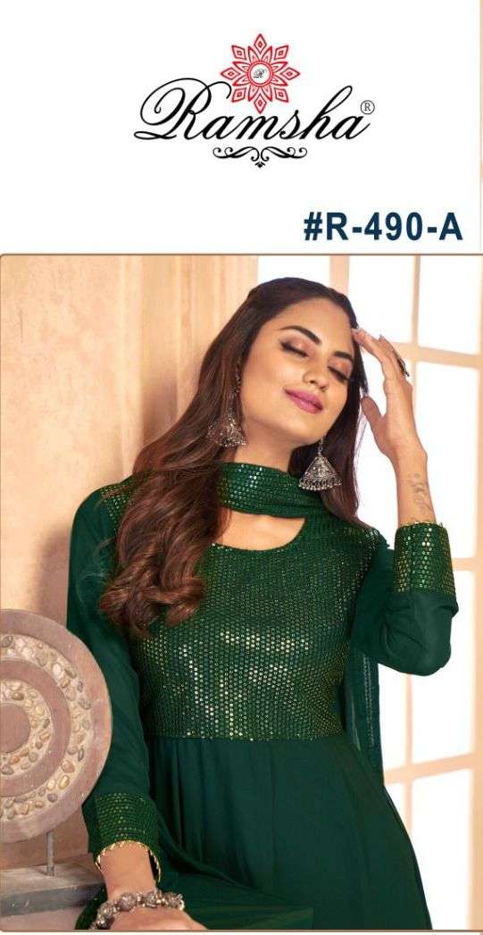 RAMSHA R-490 NX BY RAMSHA 490-A TO 490-B SERIES GEORGETTE EMBROIDERED DRESSES