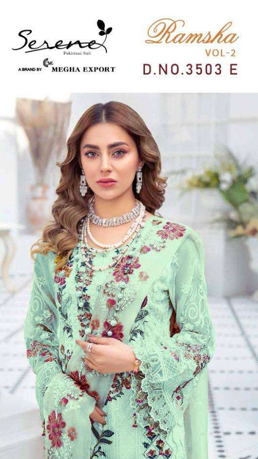 RAMSHA VOL-2 3503 COLORS BY SERENE 3503-A TO 3503-E SERIES FAUX GEORGETTE DRESSES