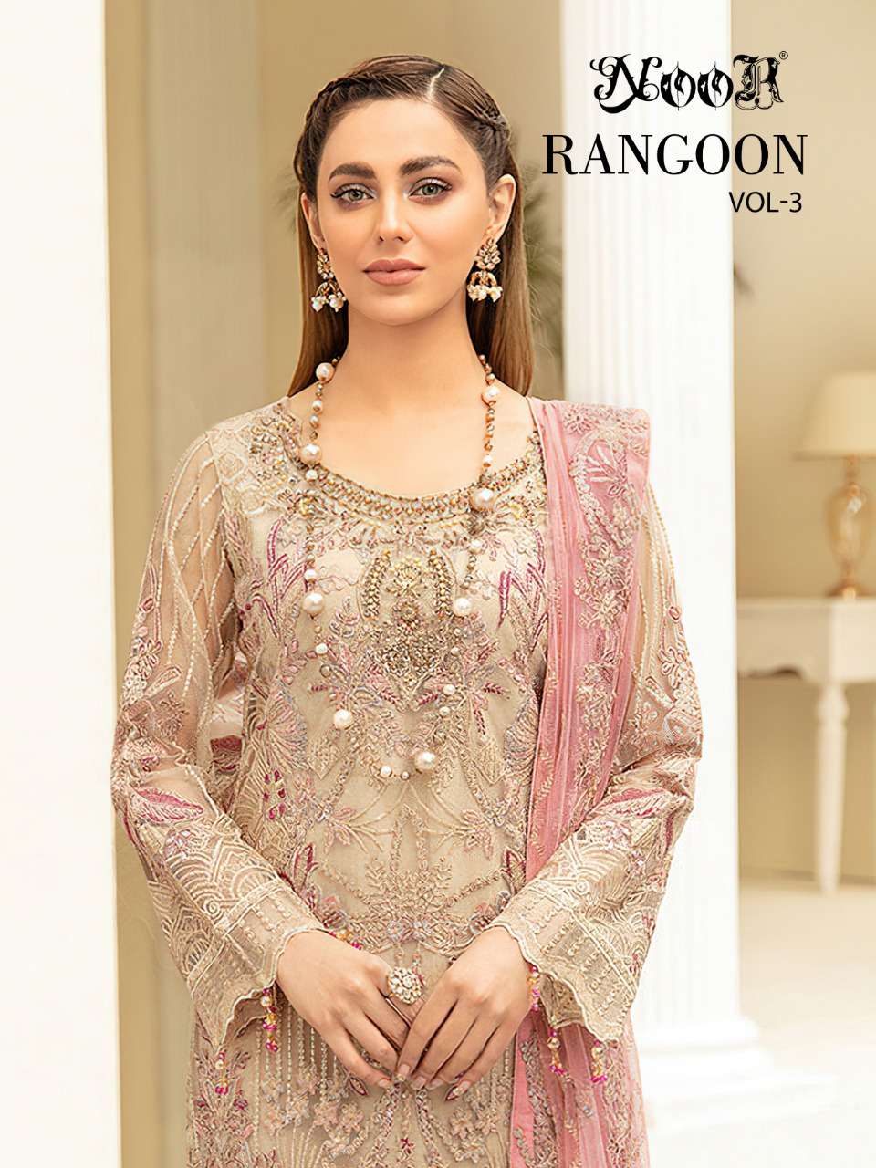 RANGOON VOL-3 BY NOOR 18000 TO 18002 SERIES DESIGNER GEORGETTE DRESSES