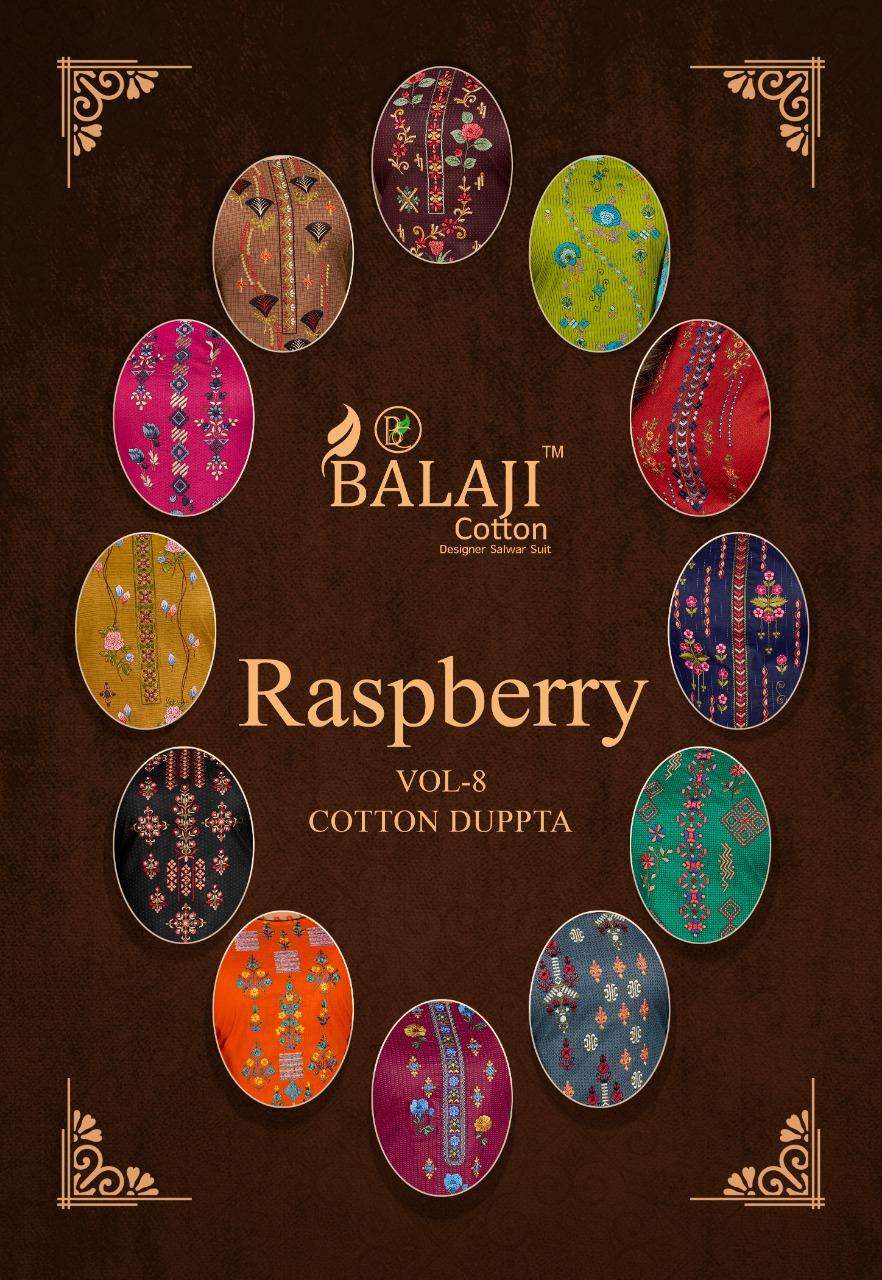 RASPBERRY VOL-08 BY BALAJI COTTON 8001 TO 8012 SERIES COTTON DRESSES