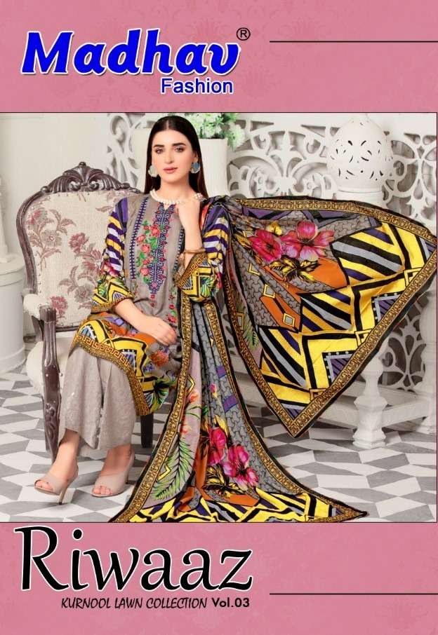 RIWAAZ BY MADHAV FASHION 3001 TO 3006 SERIES COTTON DRESSES