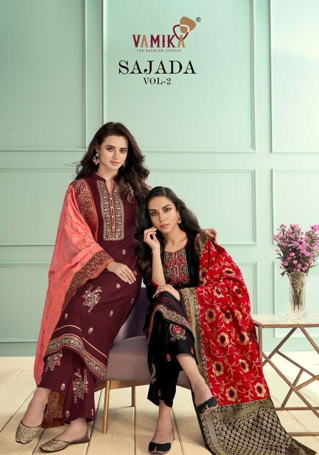 SAJADA VOL-2 BY VAMIKA 5007 TO 5012 SERIES DESIGNER RAYON DRESSES