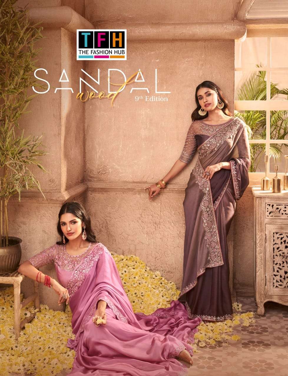 SANDALWOOD 9TH EDITION BY TFH SW-901 TO SW-918 SERIES HEAVY SILK SAREES