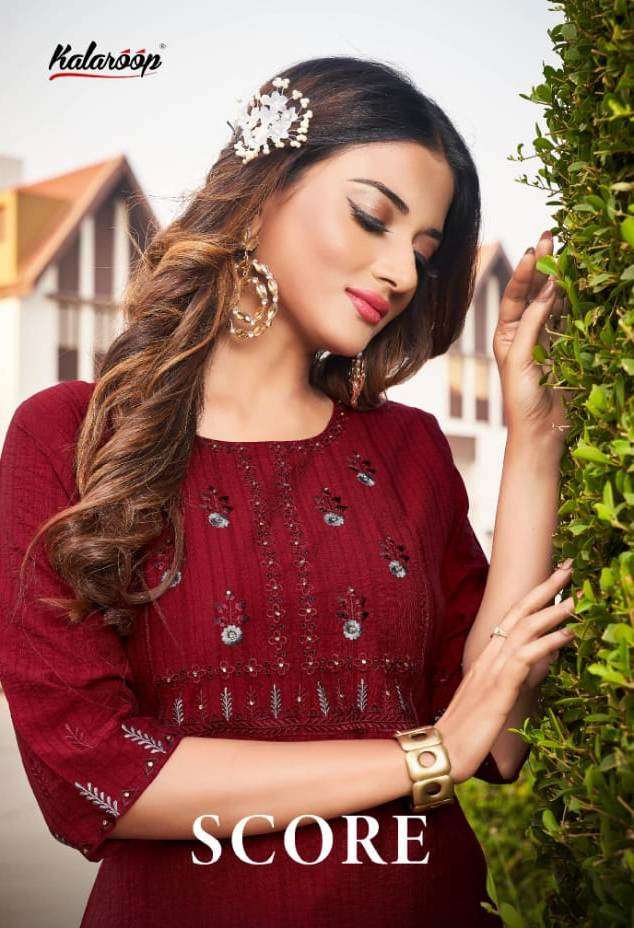 SCORE BY KALAROOP 13105 TO 13110 SERIES DESIGNER RAYON KURTIS