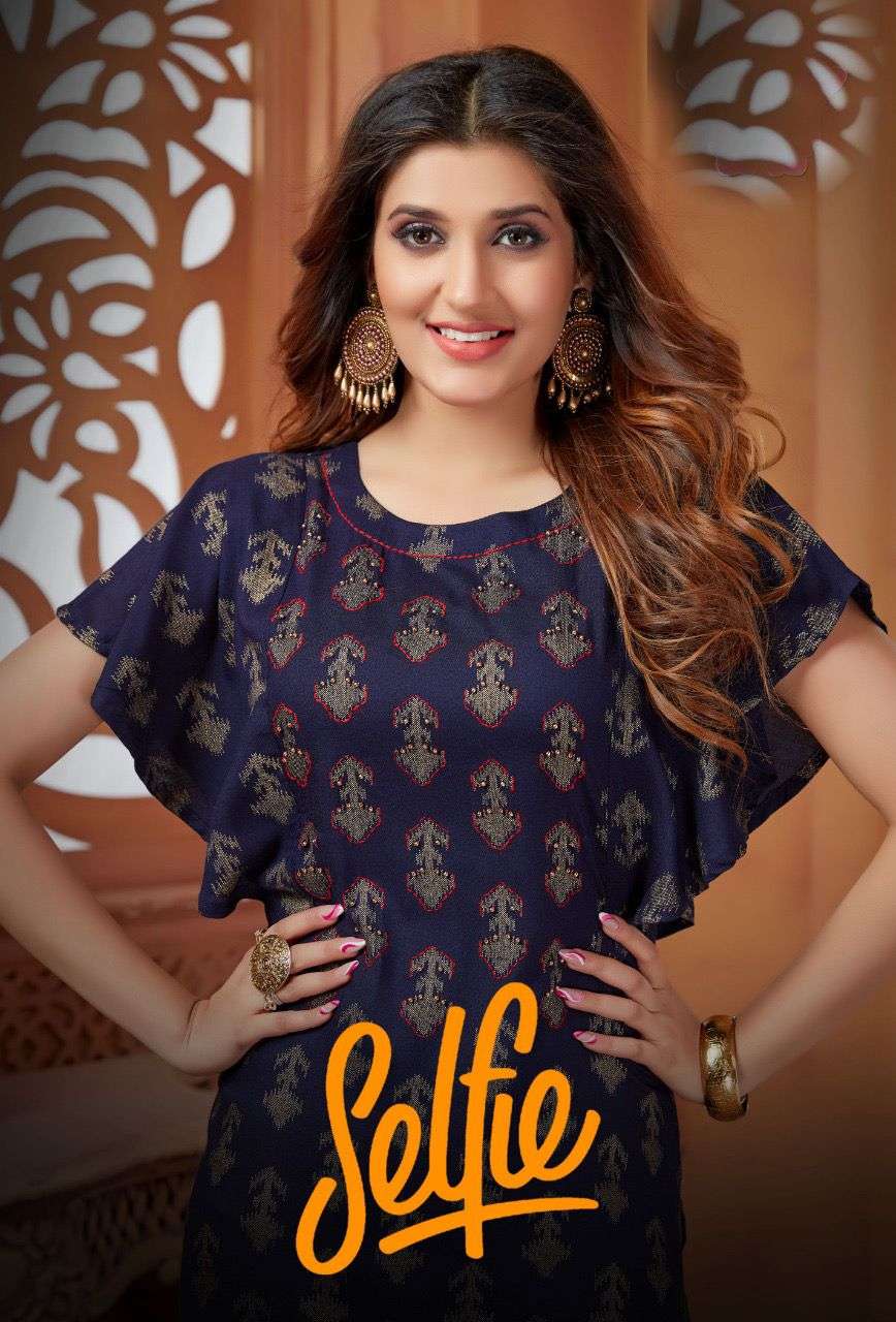 SELFIE BY ASLIWHOLESALE 101 TO 106 SERIES DESIGNER RAYON KURTIS