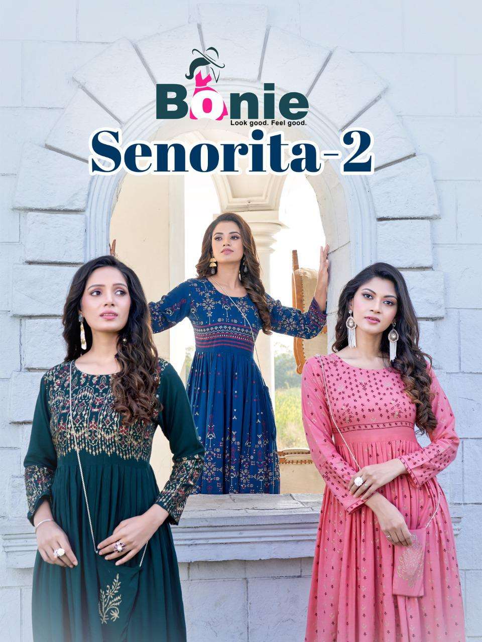 SENORITA VOL-2 BY BONIE 2001 TO 2008 SERIES DESIGNER RAYON KURTIS