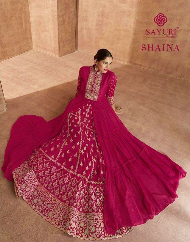 SHAINA BY SAYURI 136 TO 136-D SERIES REAL GEORGETTE EMBROIDERED DRESSES