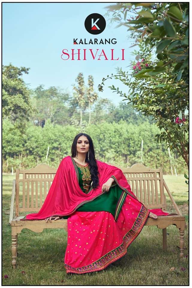 SHIVALI BY KALARANG 3631 TO 3634 SERIES EMBROIDERED SILK DRESSES