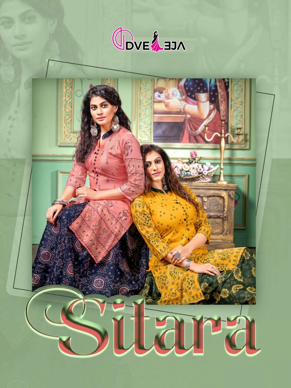 SITARA BY DVEEJA 101 TO 108 SERIES DESIGNER RAYON KURTIS WITH SKIRTS