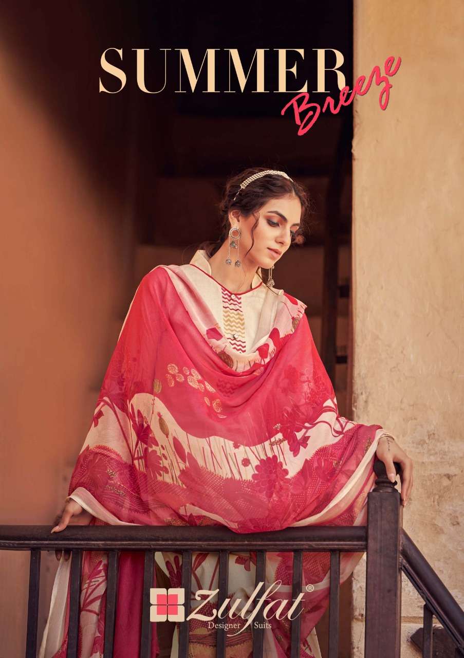 SUMMER BREEZE BY ZULFAT 399-001 TO 399-010 SERIES DESIGNER COTTON DRESSES