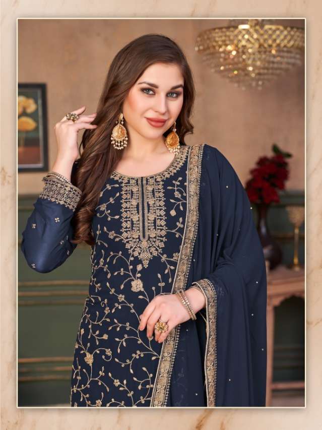 VAANI VOL-16 BY TWISHA 161 TO 164 SERIES EMBROIDERED FAUX GEORGETTE DRESSES