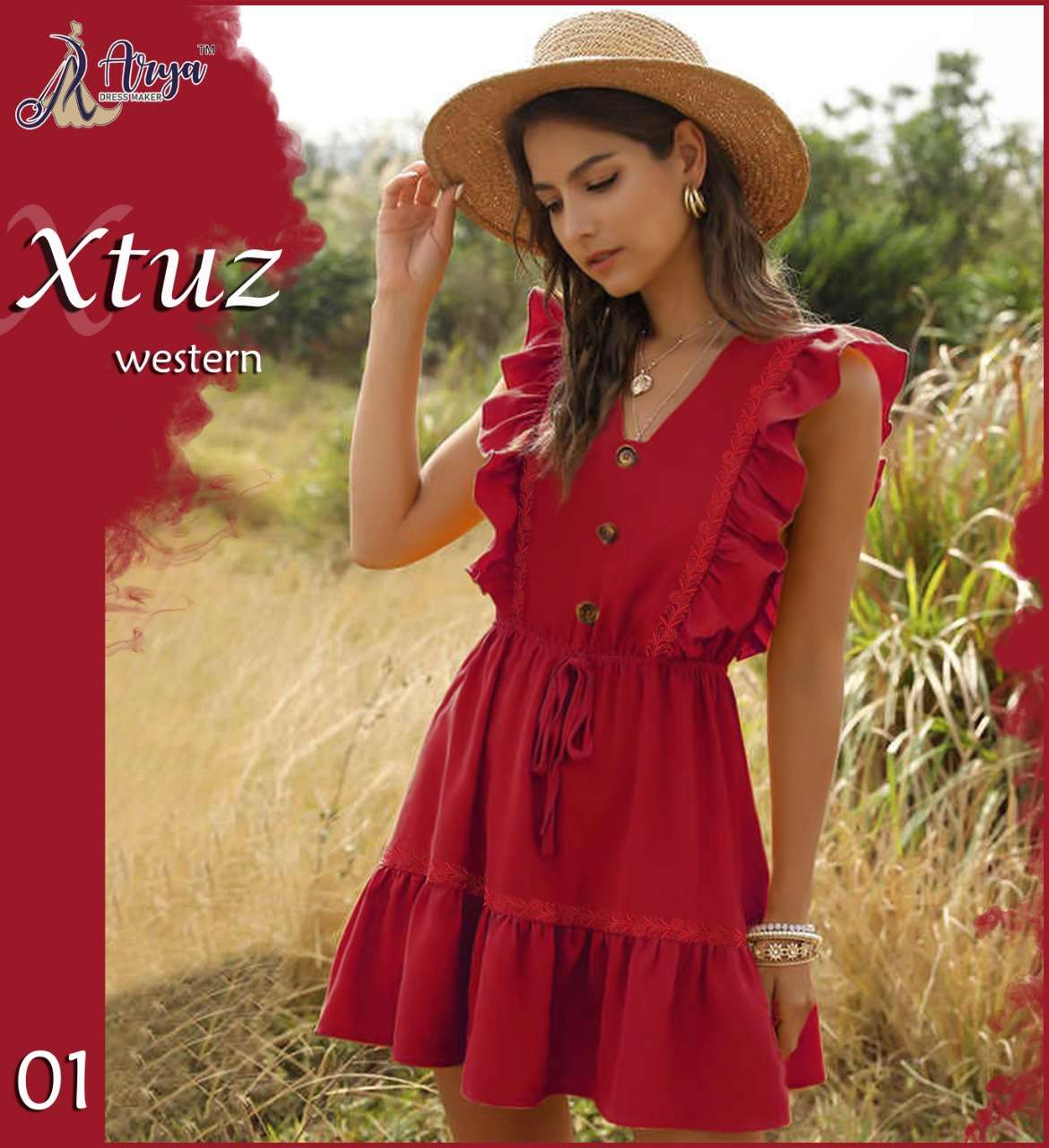 XTUZ BY ARYA DRESS MAKER 01 TO 06 SERIES DESIGNER RAYON COTTON TOPS