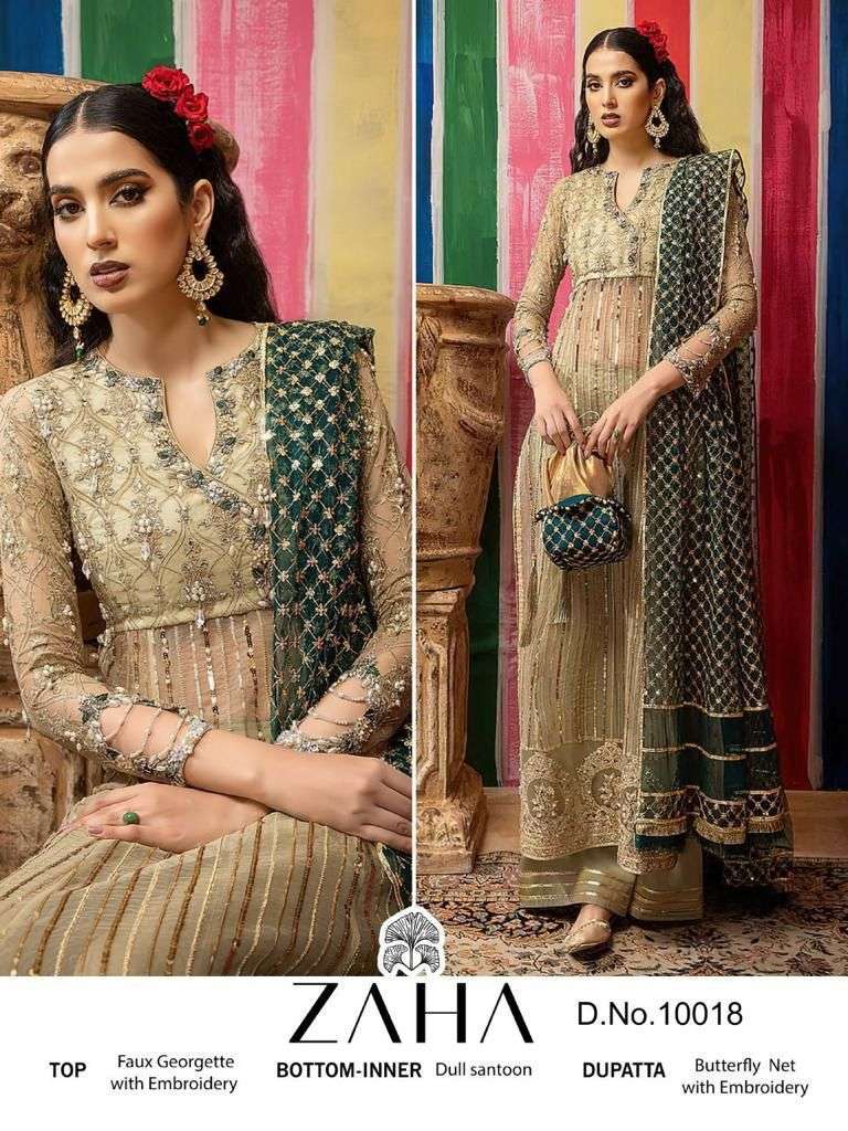 10018 HIT DESIGN BY ZAHA GEORGETTE PAKISTANI DRESSES