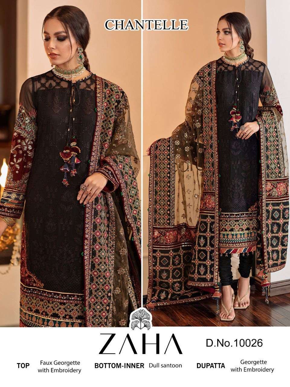 10026 HIT DESIGN BY ZAHA GEORGETTE PAKISTANI DRESSES