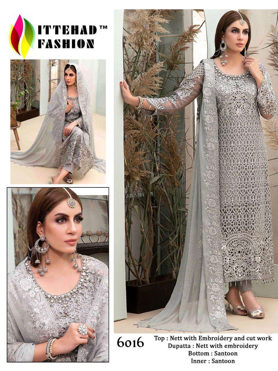 6016 HIT DESIGN BY ITTEHAD FASHION DESIGNER NET DRESSES