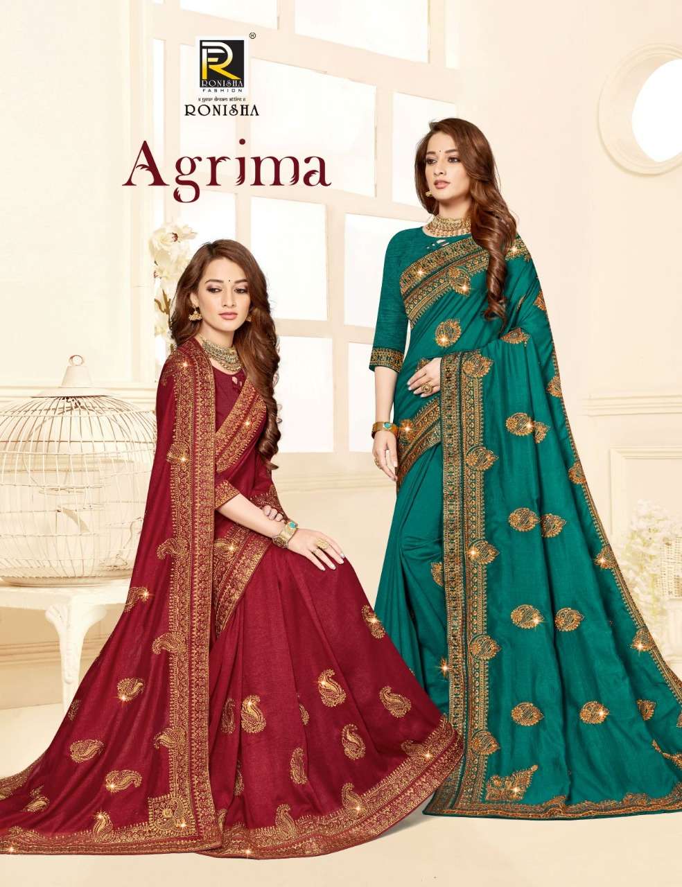 AGRIMA BY RONISHA FASHION 1001 TO 1008 SERIES DESIGNER SILK SAREES