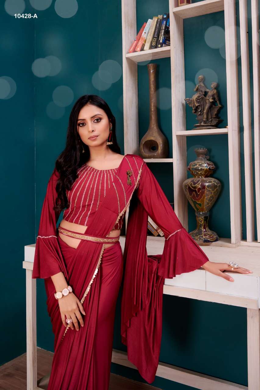AMOHA 10428 COLOURS BY AMOHA TRENDZ IMPORTED LYCRA STITCHED SAREES