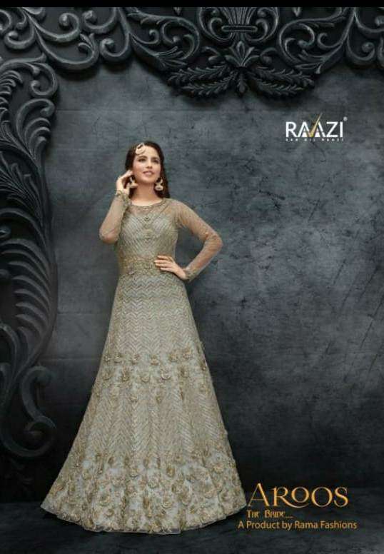 AROOS BY RAAZI 10049 TO 10053 SERIES DESIGNER SOFT NET DRESSES