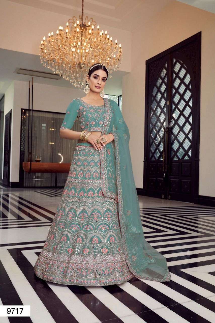 ARYA VOL-25 BY ARYA DESIGNS 9715 TO 9719 SERIES ORGANZA & GEORGETTE LEHENGAS