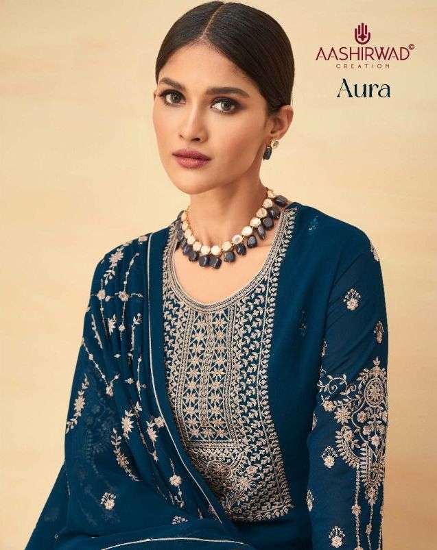 AURA BY AASHIRWAD CREATION 9165 TO 9169 SERIES DESIGNER GEORGETTE DRESSES