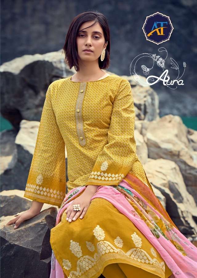 AURA BY ANKIT TEXTILE 13001 TO 13008 SERIES DESIGNER COTTON DRESSES