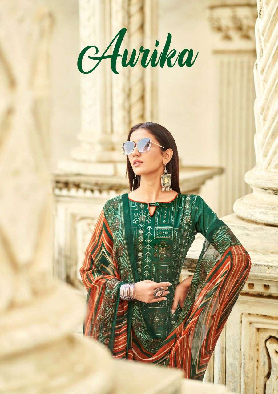 AURIKA BY SARGAM PRINTS 278-001 TO 278-008 SERIES CAMBRIC EMBROIDERED DRESSES