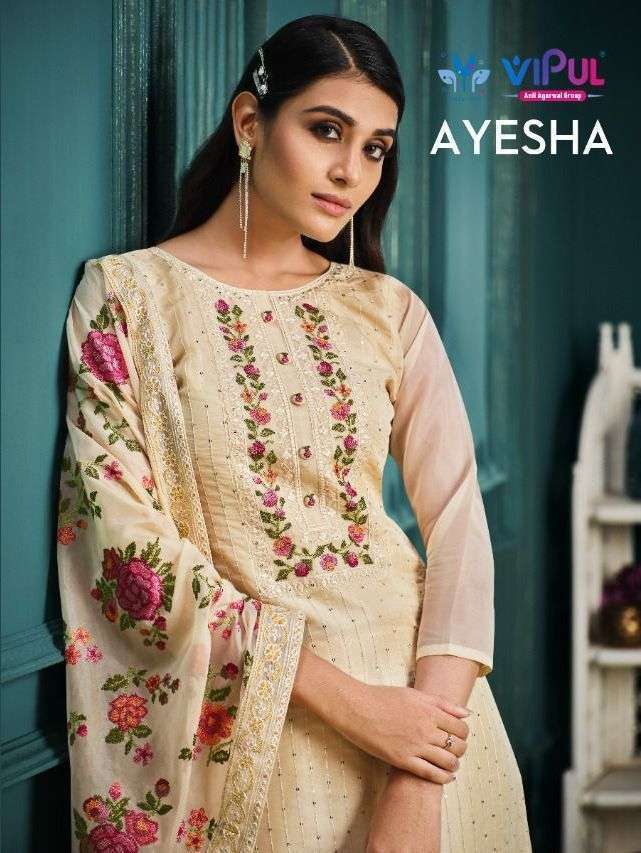 AYESHA BY VIPUL 4811 TO 4816 SERIES SOFT SATIN ORGANZA DRESSES