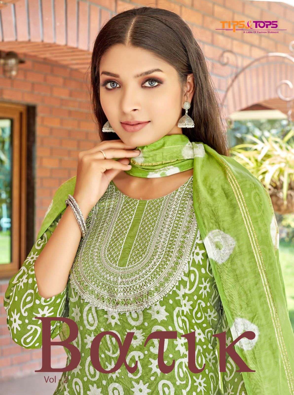 BATIK VOL-2 BY TIPS & TOPS 1001 TO 1005 SERIES DESIGNER CHANDERI DRESSES