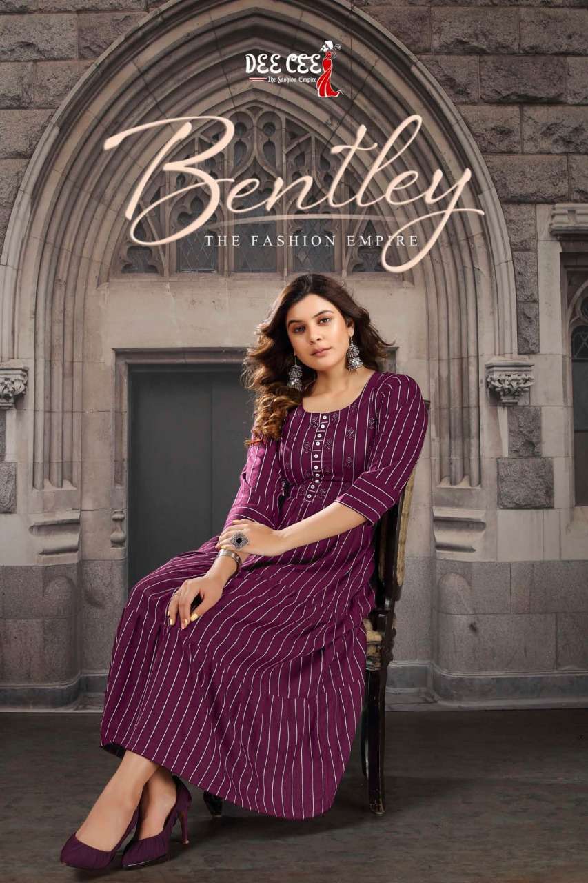 BENTLEY BY DEE CEE 1680 TO 1685 SERIES DESIGNER NYLON VISCOSE KURTIS