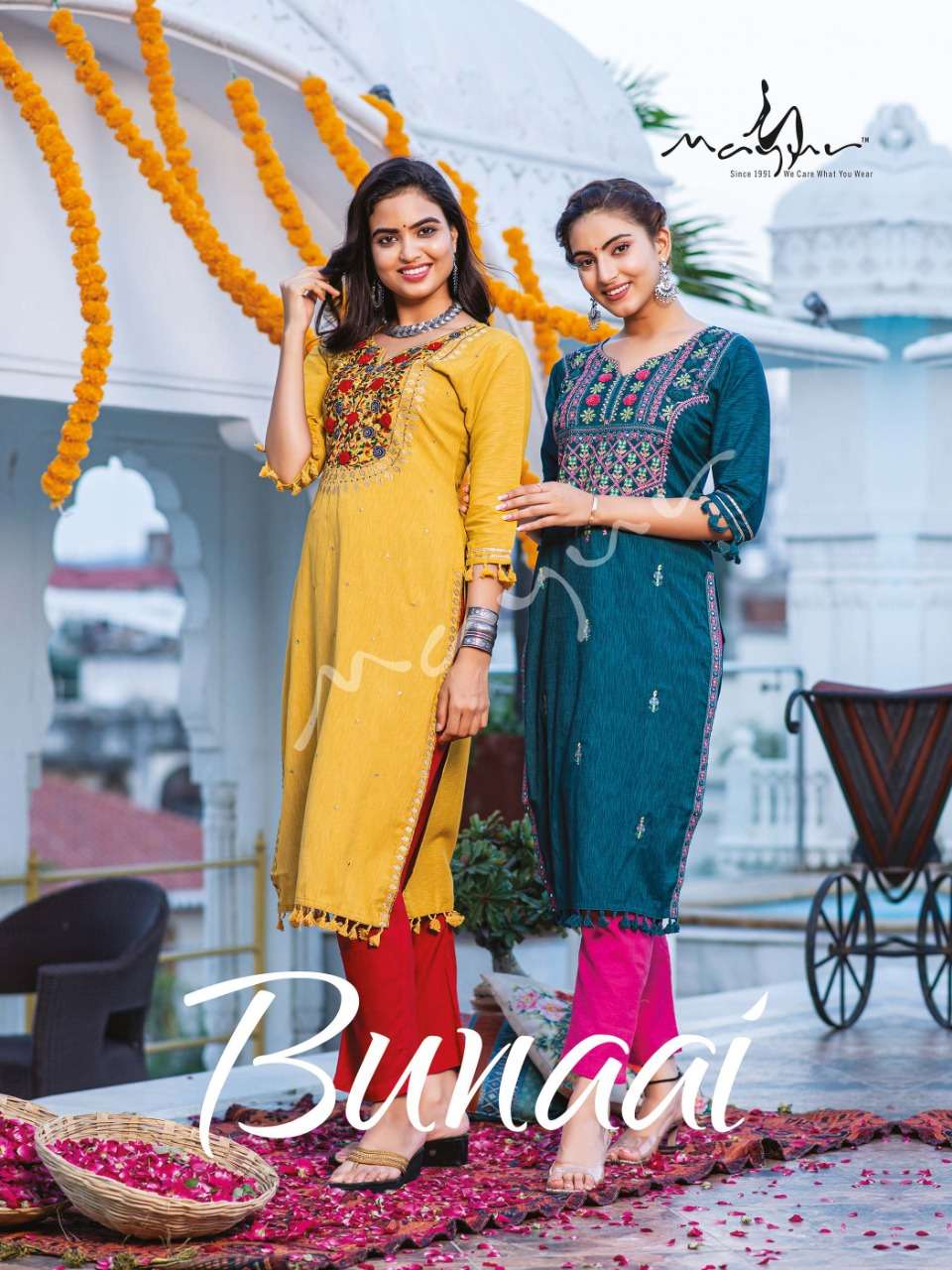 BUNAAI BY MAYUR 101 TO 106 SERIES DESIGNER RAYON KURTIS