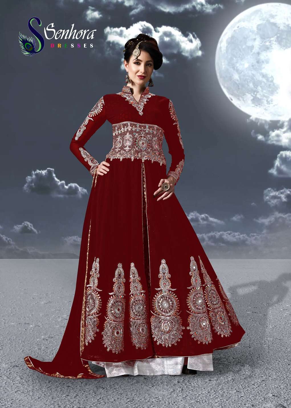 CHAND 9002 & 9003 BY SENHORA REAL GEORGETTE EMBROIDERED ANARKALI DRESSES