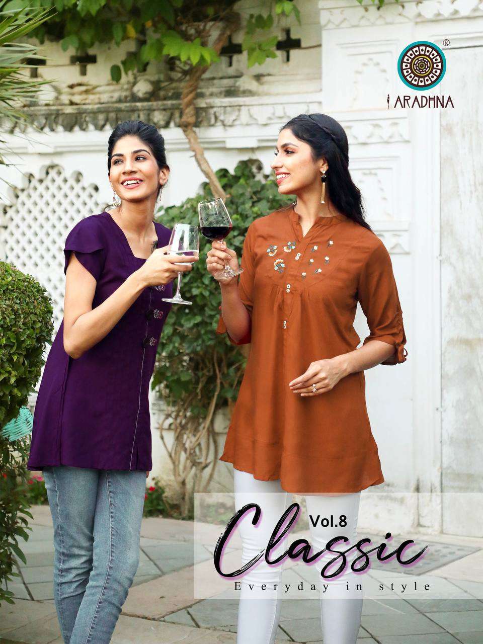 CLASSIC VOL-8 BY ARADHNA FASHION 8001 TO 8011 SERIES RAYON TOPS