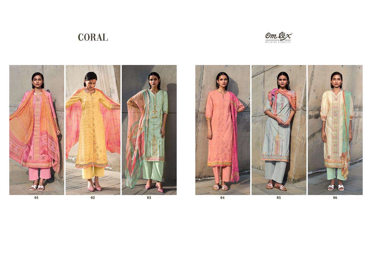 CORAL BY OMTEX 01 TO 06 SERIES DESIGNER COTTON DRESSES