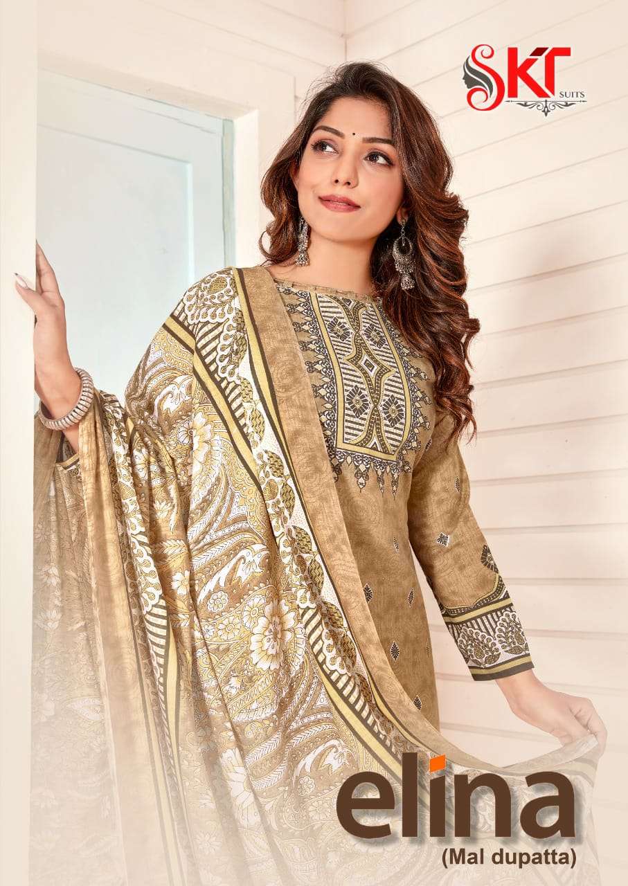 ELINA BY SKT SUITS 1001 TO 1008 SERIES DESIGNER COTTON DRESSES