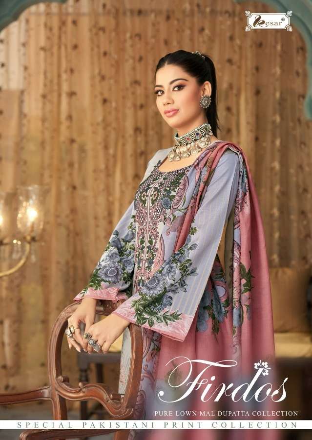 FIRDOS BY KESAR 125001 TO 125006 SERIES DESIGNER LAWN COTTON DRESSES