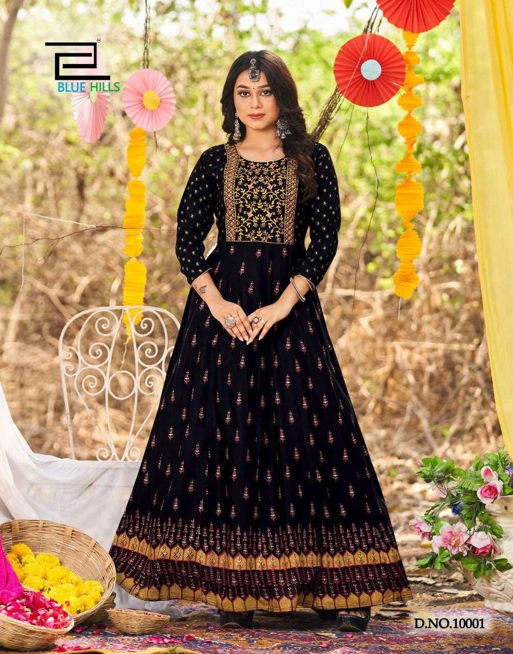 GLAMOUR VOL-10 BY BLUE HILLS 10001 TO 10008 SERIES DESIGNER RAYON GOWNS