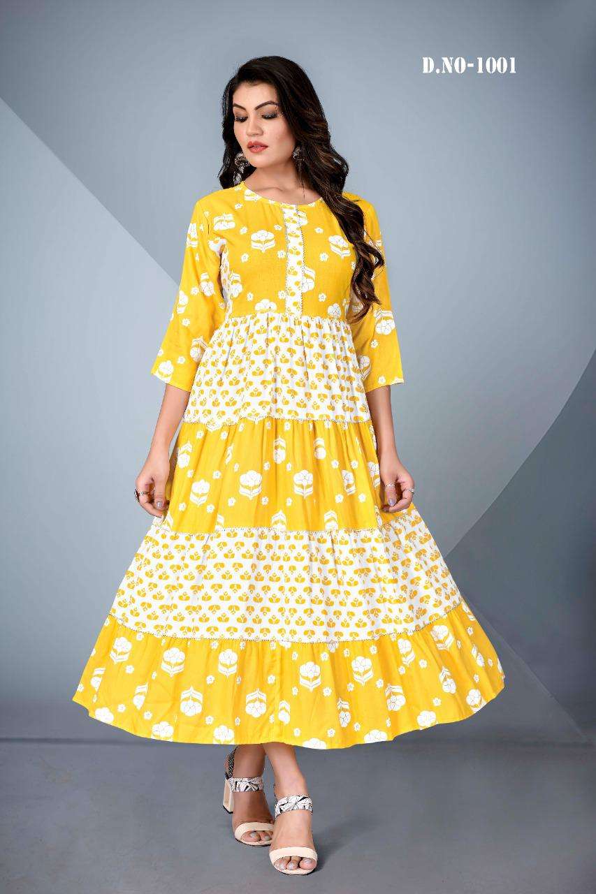 GLAMOUR VOL-6 BY FF 1001 TO 1004 SERIES DESIGNER RAYON KURTIS