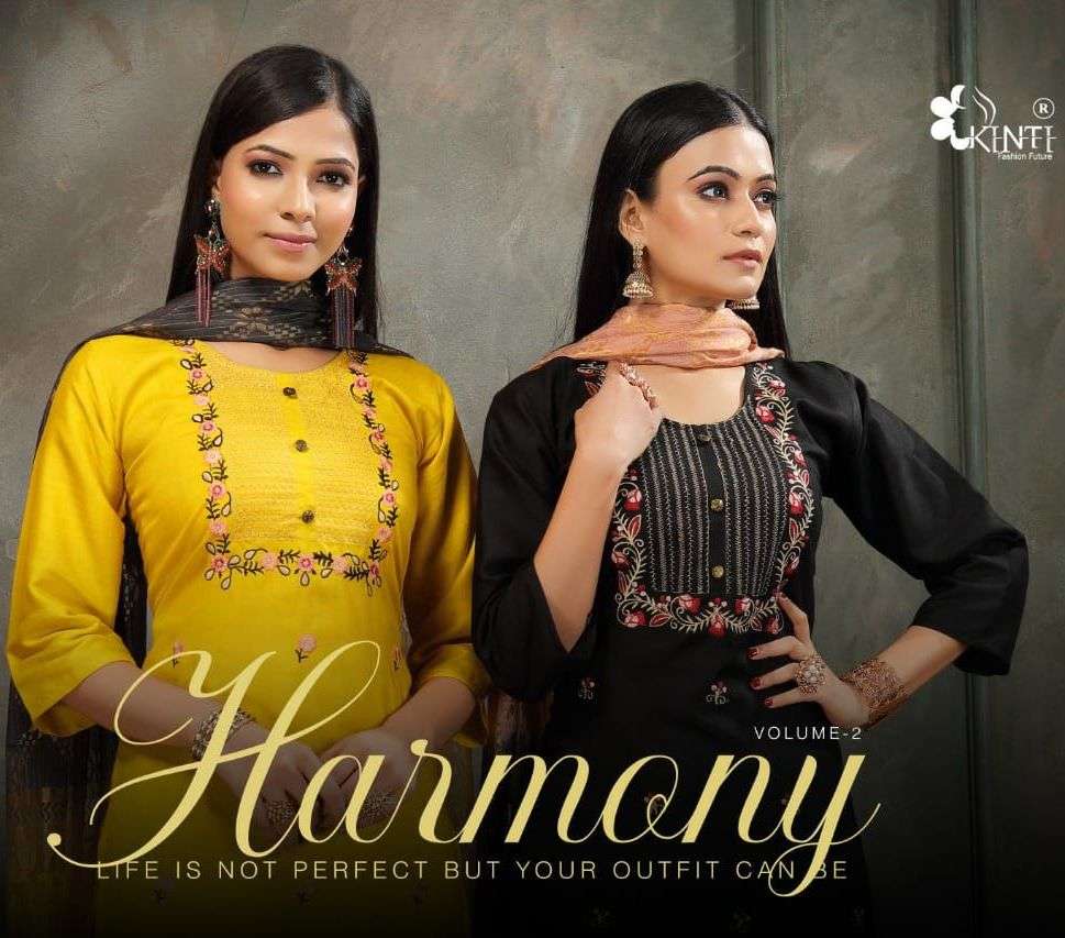 HARMONY VOL-2 BY KINTI 101 TO 106 SERIES DESIGNER RAYON DRESSES