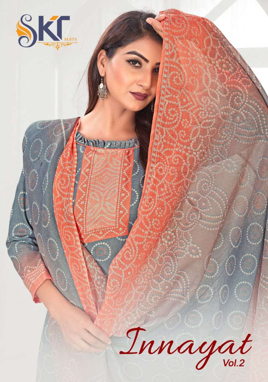 INNAYAT VOL-2 BY SKT SUITS 50001 TO 50008 SERIES DESIGNER COTTON DRESSES