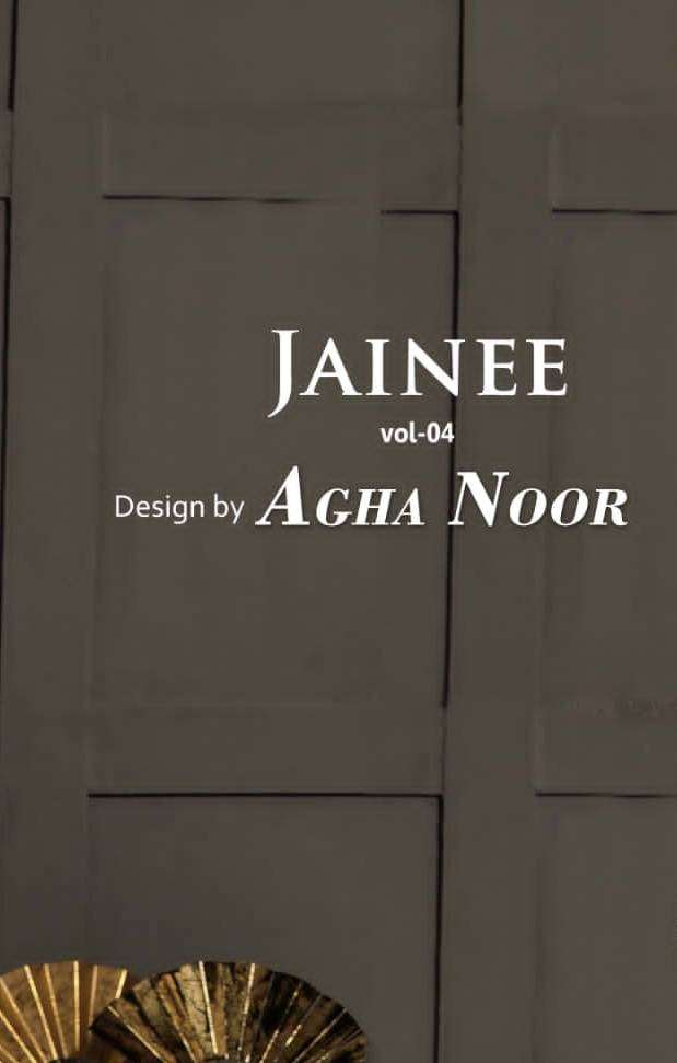 JAINEE VOL-4 BY AGHA NOOR 4001 TO 4006 SERIES LAWN COTTON DRESSES