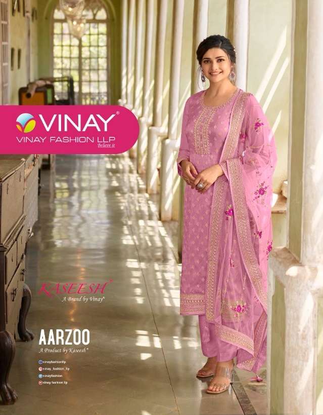 KASEESH AARZOO BY VINAY FASHION 17431 TO 17438 SERIES DOLA JACQUARD DRESSES