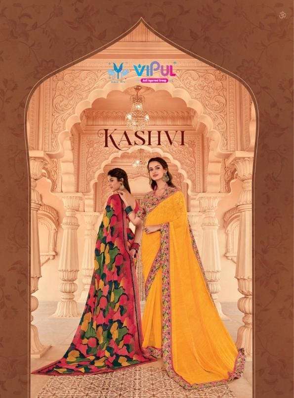 KASHVI BY VIPUL 54207 TO 54218 SERIES DESIGNER GEORGETTE SAREES