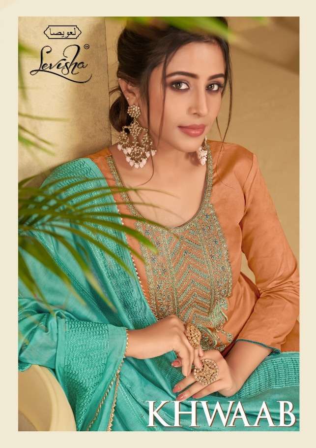 KHWAAB BY LEVISHA 7213 TO 7216 SERIES DESIGNER JAM SILK DRESSES