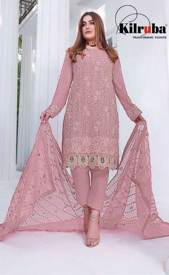 KILRUBA K-204-A HIT DESIGN BY KILRUBA DESIGNER GEORGETTE PAKISTANI DRESS