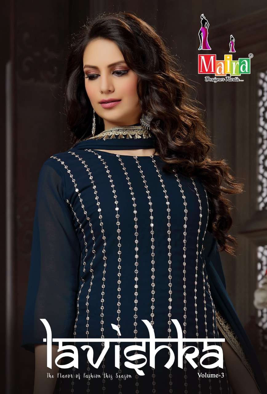 LAVISHKA VOL-3 BY MAIRA 3001 TO 3006 SERIES DESIGNER FAUX GEORGETTE DRESSES