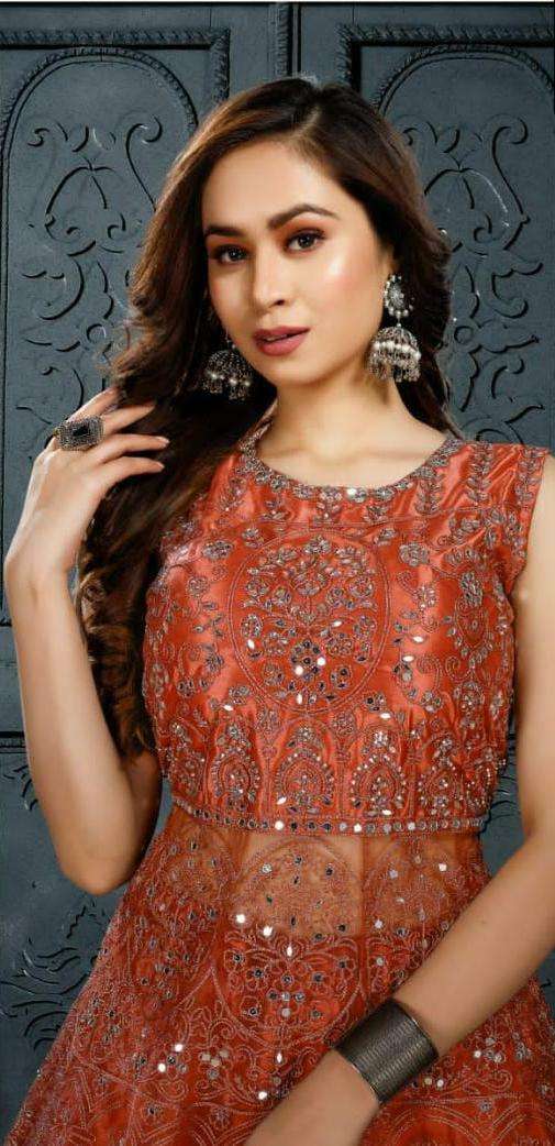 MAHARANI BY ASLIWHOLESALE 101 TO 108 SERIES NET TOP WITH DUPATTA