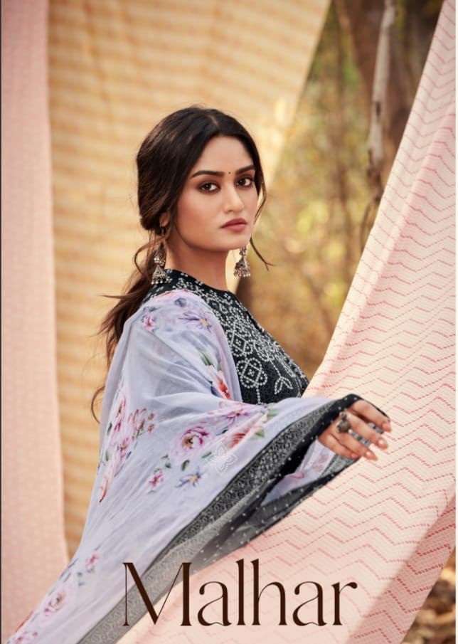 MALHAR BY ITRANA CAMBRIC COMB DIGITAL PRINT WITH MIRROR WORK DRESSES