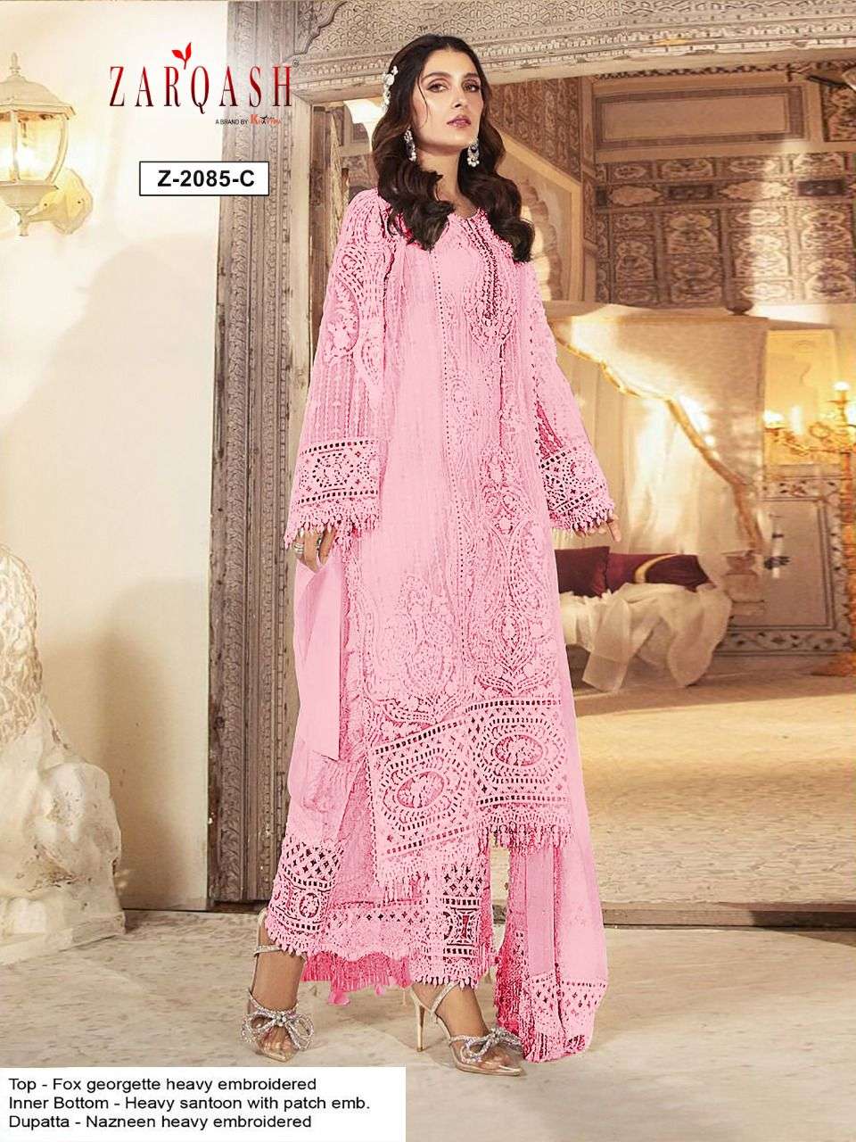 MARIA.B VOL-10 BY ZARQASH Z-2085-A TO Z-2085-F SERIES FAUX GEORGETTE DRESSES